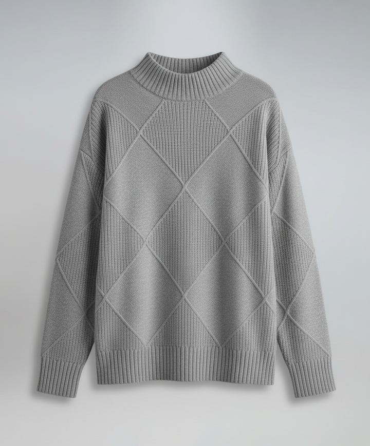 Women's geometric patterned turtleneck sweater
