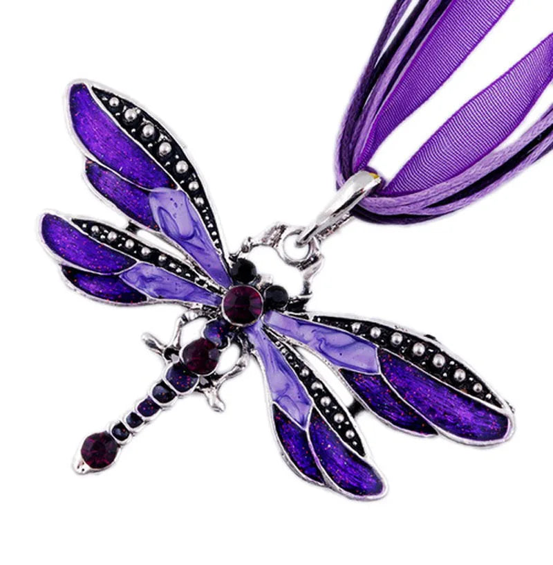 Dahlia Crystal Dragonfly Pendant 10