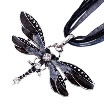 Dahlia Crystal Dragonfly Pendant 2