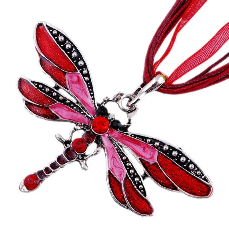 Dahlia Crystal Dragonfly Pendant 4