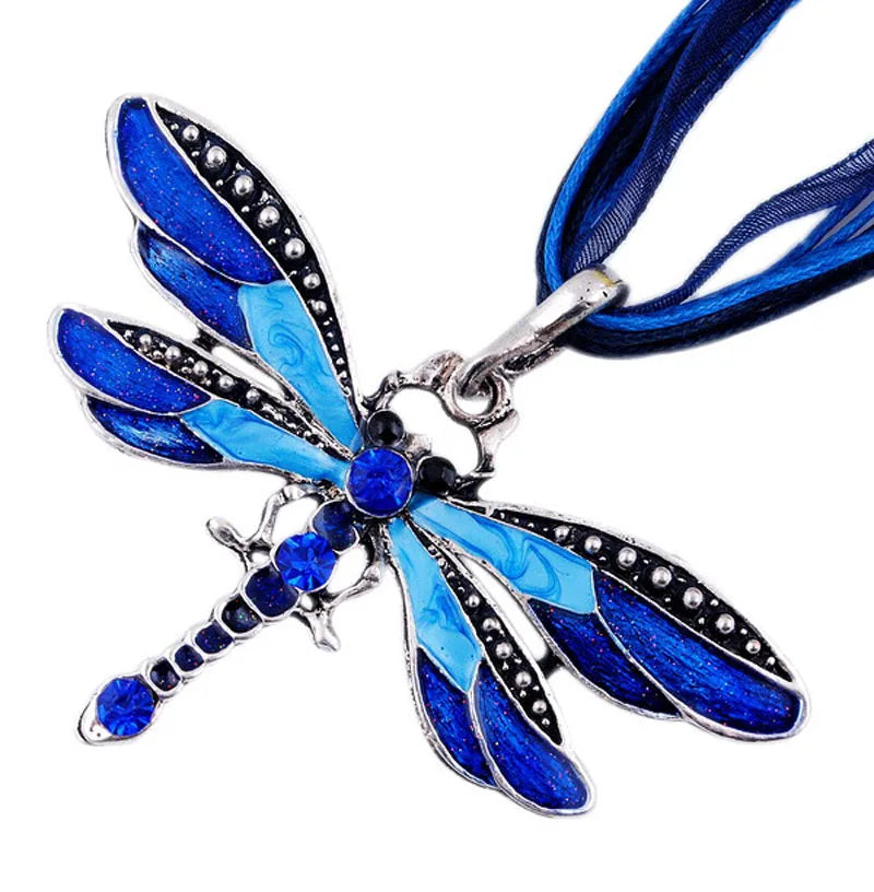 Dahlia Crystal Dragonfly Pendant 7