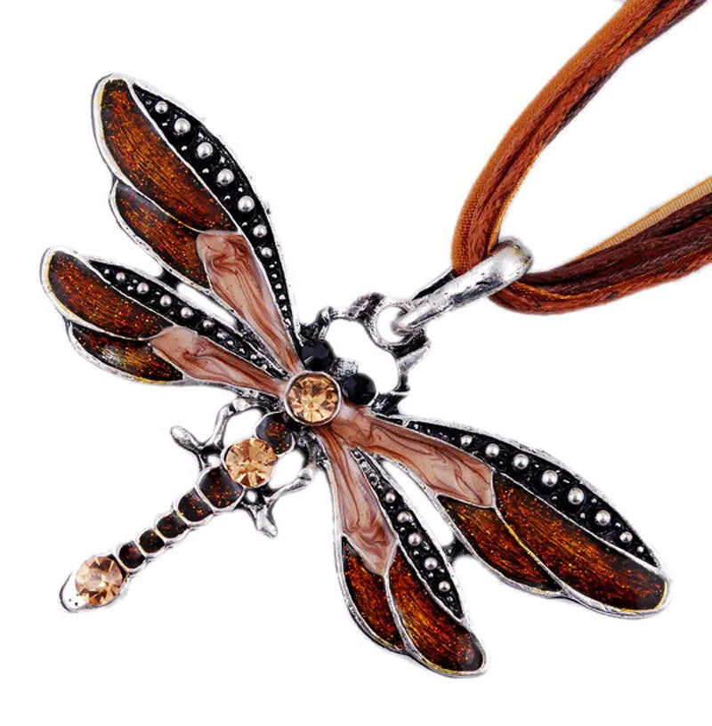 Dahlia Crystal Dragonfly Pendant 8