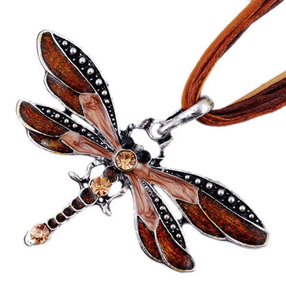 Dahlia Crystal Dragonfly Pendant 8