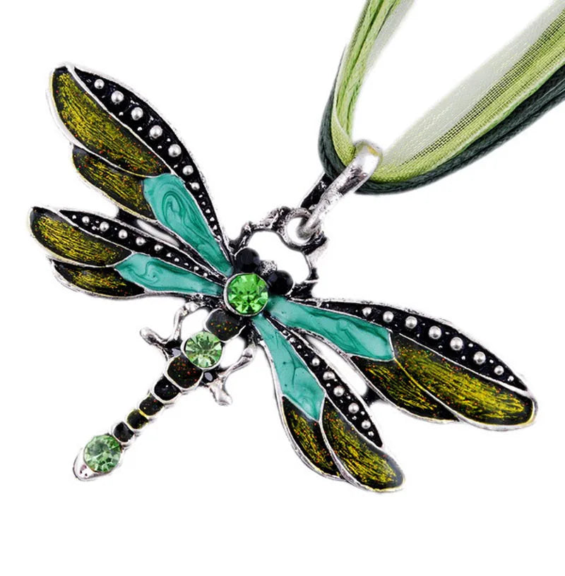 Dahlia Crystal Dragonfly Pendant 9