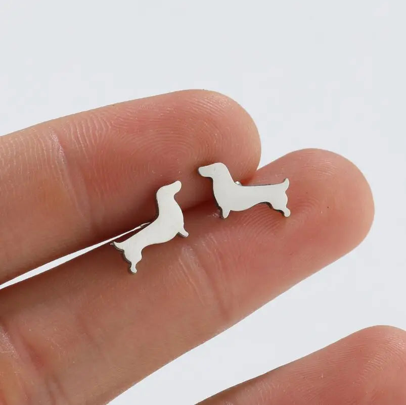 Dahlia Dachshund Stud Earrings 0