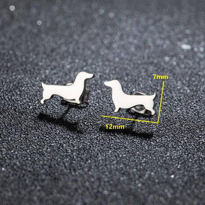 Dahlia Dachshund Stud Earrings 1