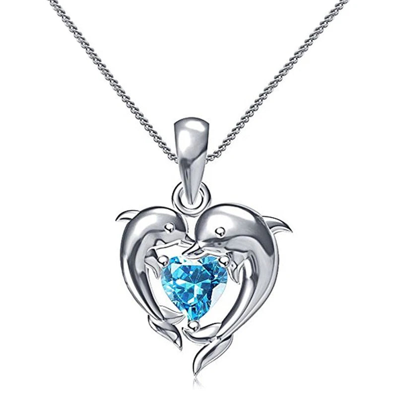 Dahlia Dolphin Heart Necklace 0
