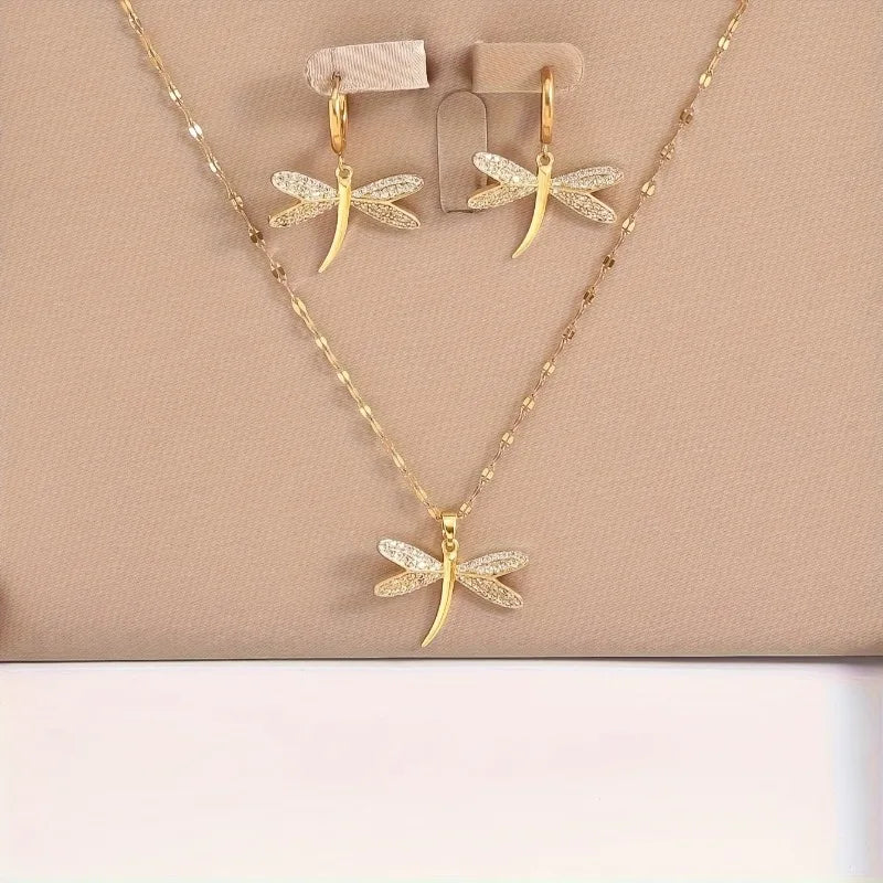 Dahlia Dragonfly Jewelry Set 1