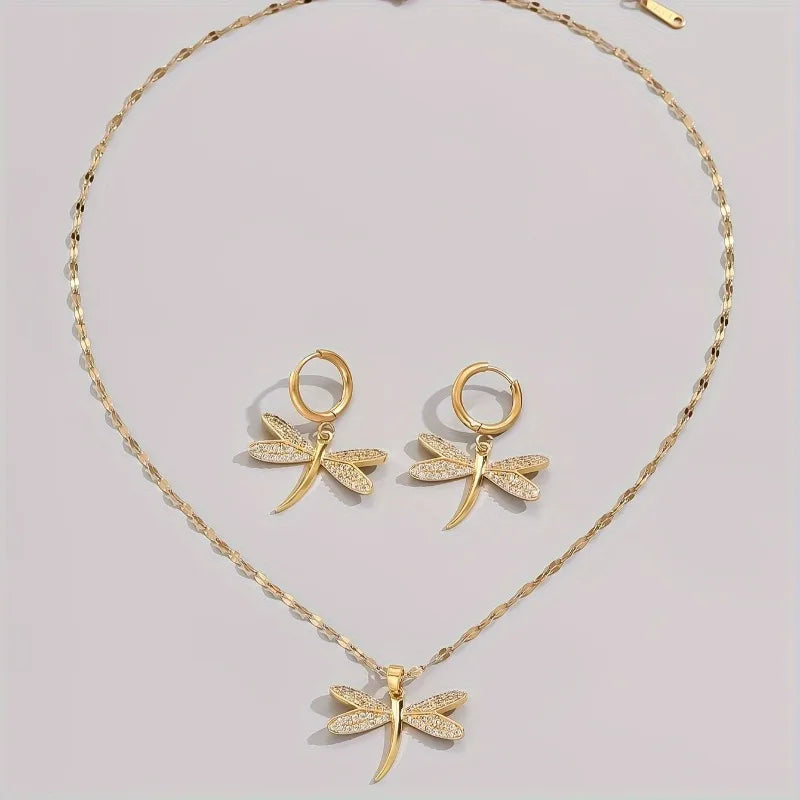 Dahlia Dragonfly Jewelry Set 2