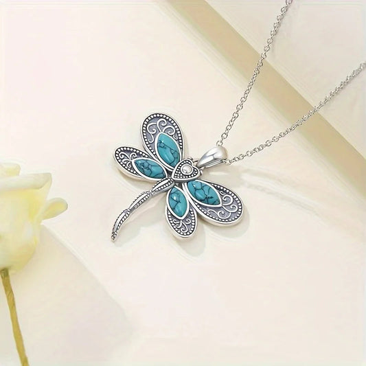 Dahlia Dragonfly Pendant Necklace 0