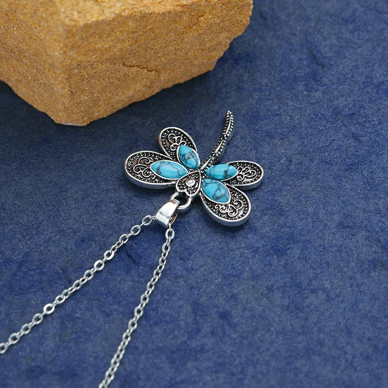 Dahlia Dragonfly Pendant Necklace 2