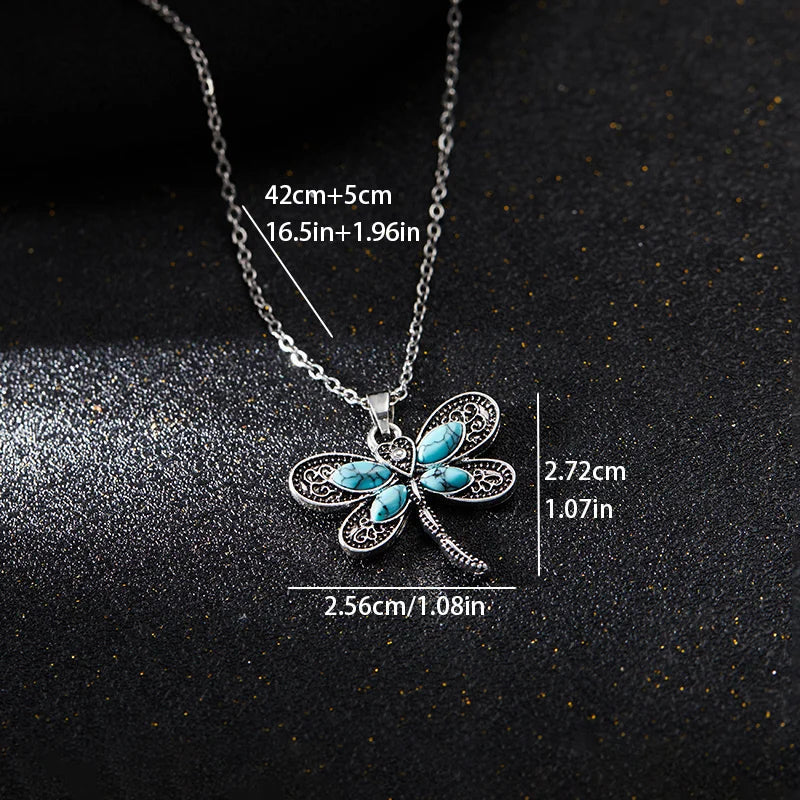 Dahlia Dragonfly Pendant Necklace 3