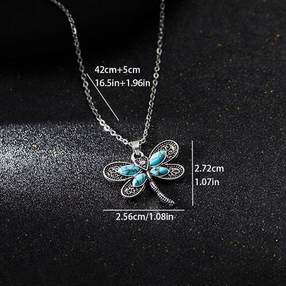 Dahlia Dragonfly Pendant Necklace 3