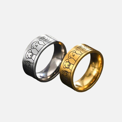 Dahlia Engraved Dog Ring 2