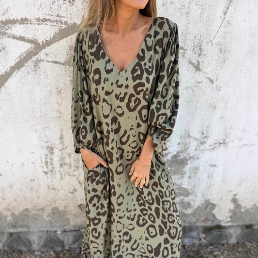 Dahlia Leopard Print Dress 0