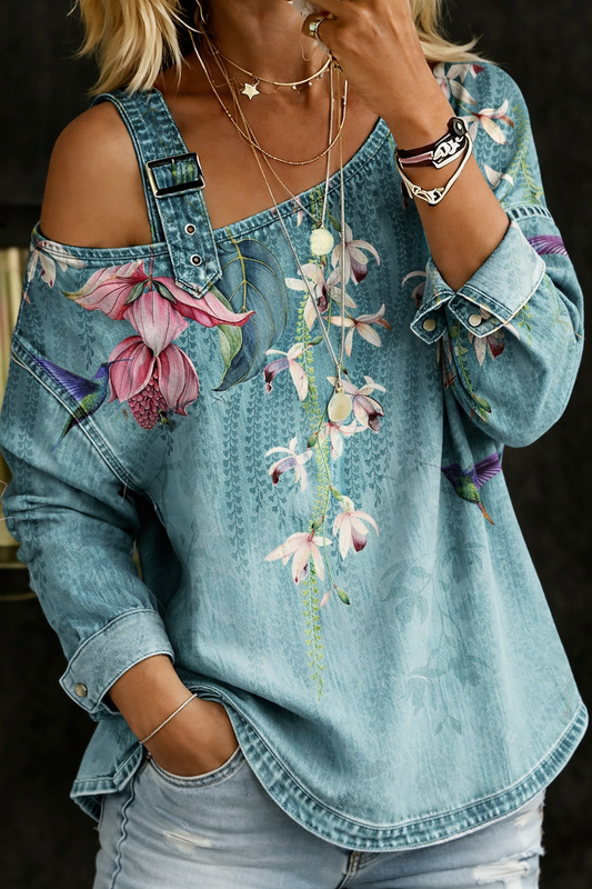 Dahlia Off Shoulder Denim Top 0