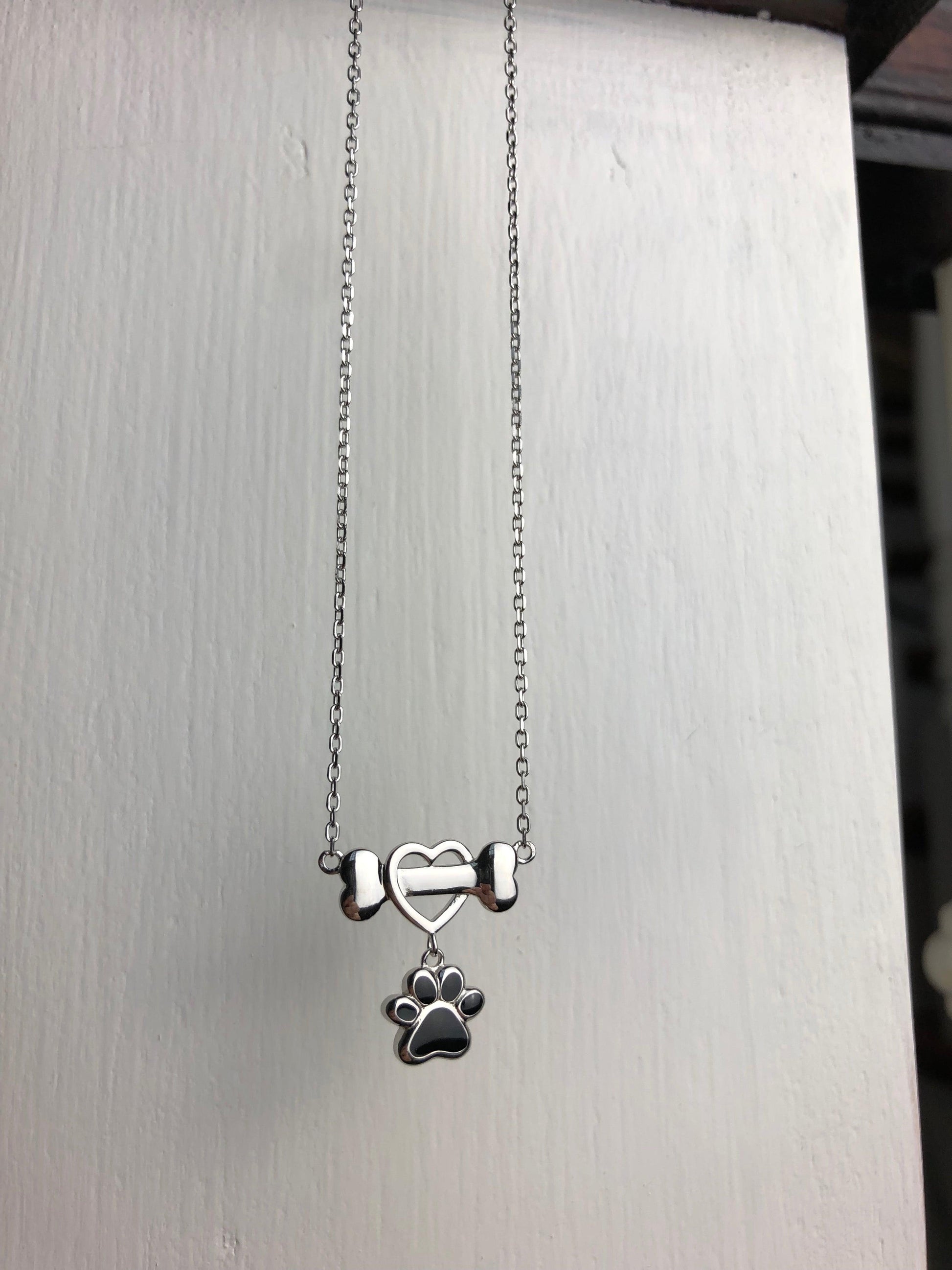 Dahlia Paw Print Necklace 0