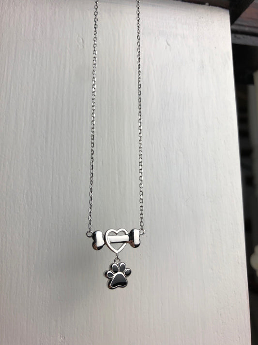 Dahlia Paw Print Necklace 0
