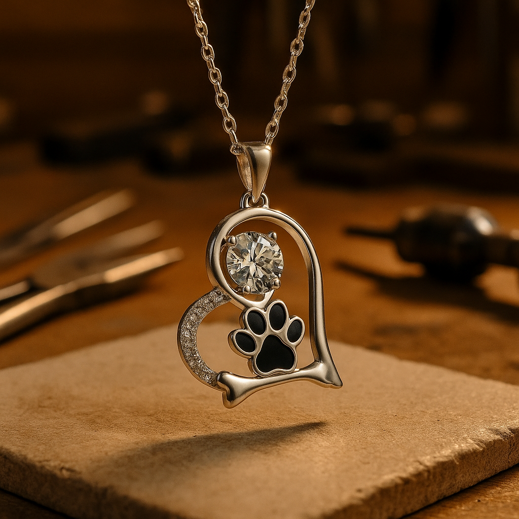 Dahlia Paw Print Necklace 0