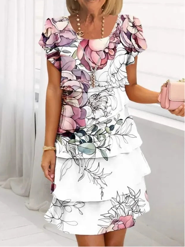 Dahlia Ruffle A-Line Dress 0