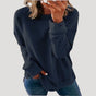 Women's oversized long sleeve crew neck sweater with a longer back hem