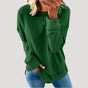 Women's oversized long sleeve crew neck sweater with a longer back hem