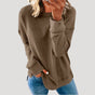 Women's oversized long sleeve crew neck sweater with a longer back hem
