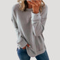 Women's oversized long sleeve crew neck sweater with a longer back hem