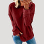 Women's oversized long sleeve crew neck sweater with a longer back hem