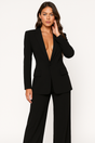 Women's tailored blazer and wide-leg trousers suit set