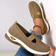 Women's knit slip-on sneakers with rounded toe and contrasting sole
