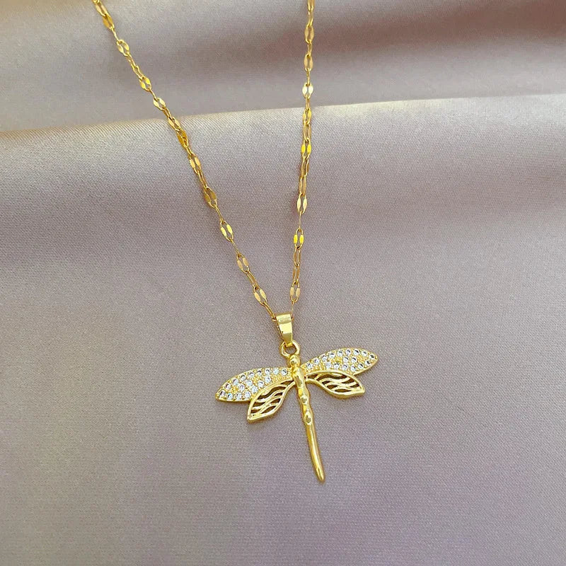 Delilah Crystal Dragonfly Necklace 0
