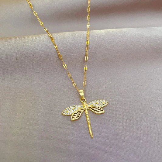 Delilah Crystal Dragonfly Necklace 0