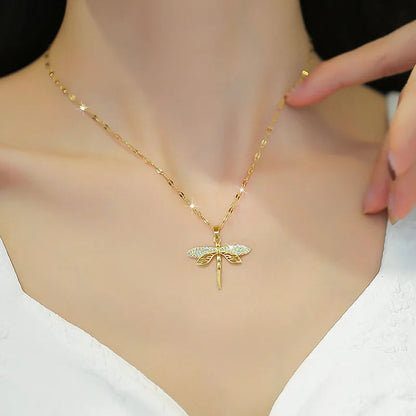 Delilah Crystal Dragonfly Necklace 1