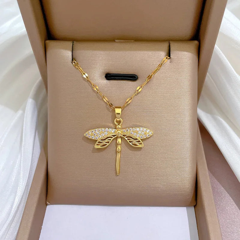 Delilah Crystal Dragonfly Necklace 2