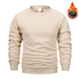 Men's plain crew neck sweatshirt with long sleeves and ribbed trims