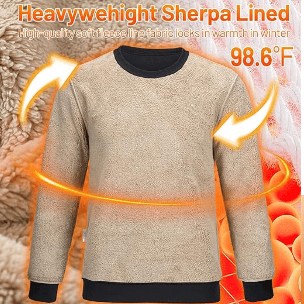 Men's plain crew neck sweatshirt with long sleeves and ribbed trims