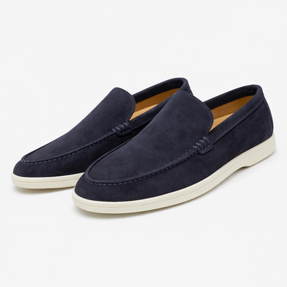 Moc-toe slip-on loafers with light soles