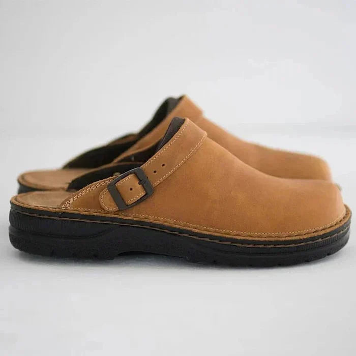 Women's Leather Slip-On Comfort Shoes – Supportive Cushioned Everyday Flats 1