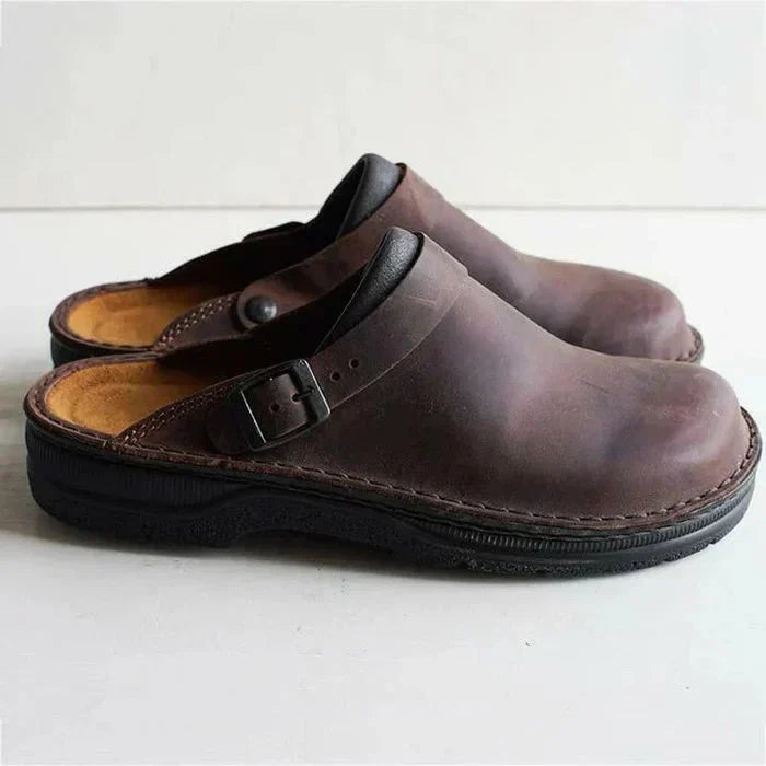 Women's Leather Slip-On Comfort Shoes – Supportive Cushioned Everyday Flats 5
