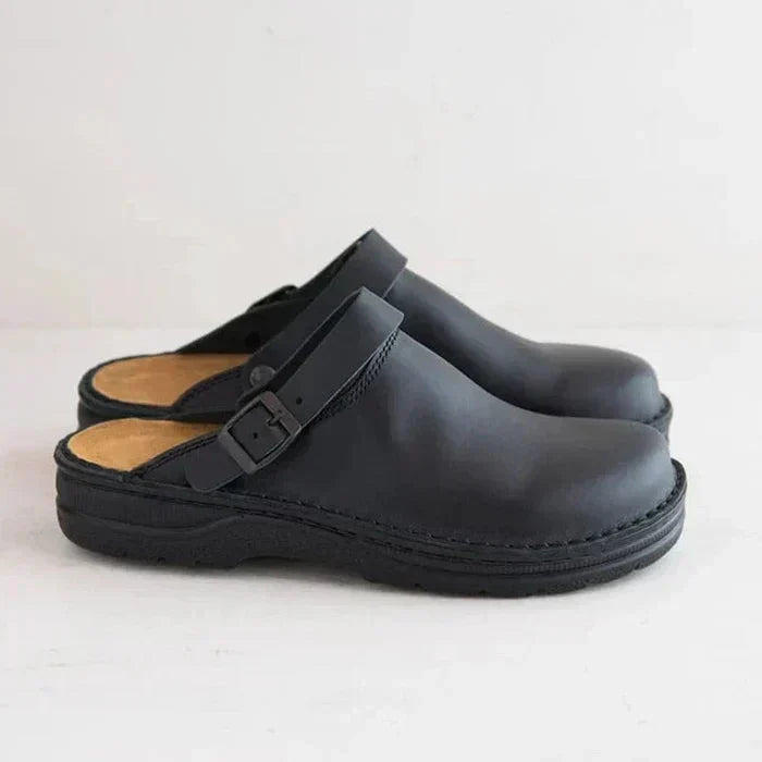 Women's Leather Slip-On Comfort Shoes – Supportive Cushioned Everyday Flats 7