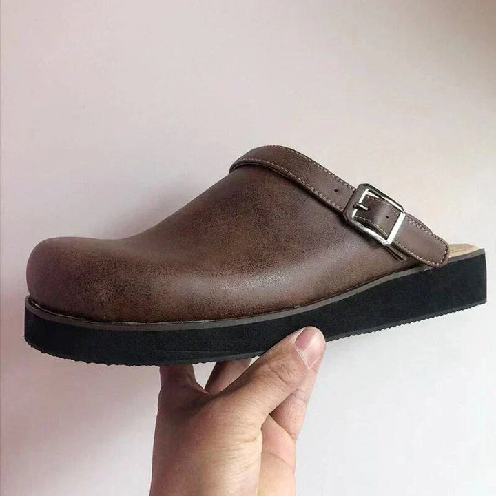 Women's Leather Slip-On Comfort Shoes – Supportive Cushioned Everyday Flats 6