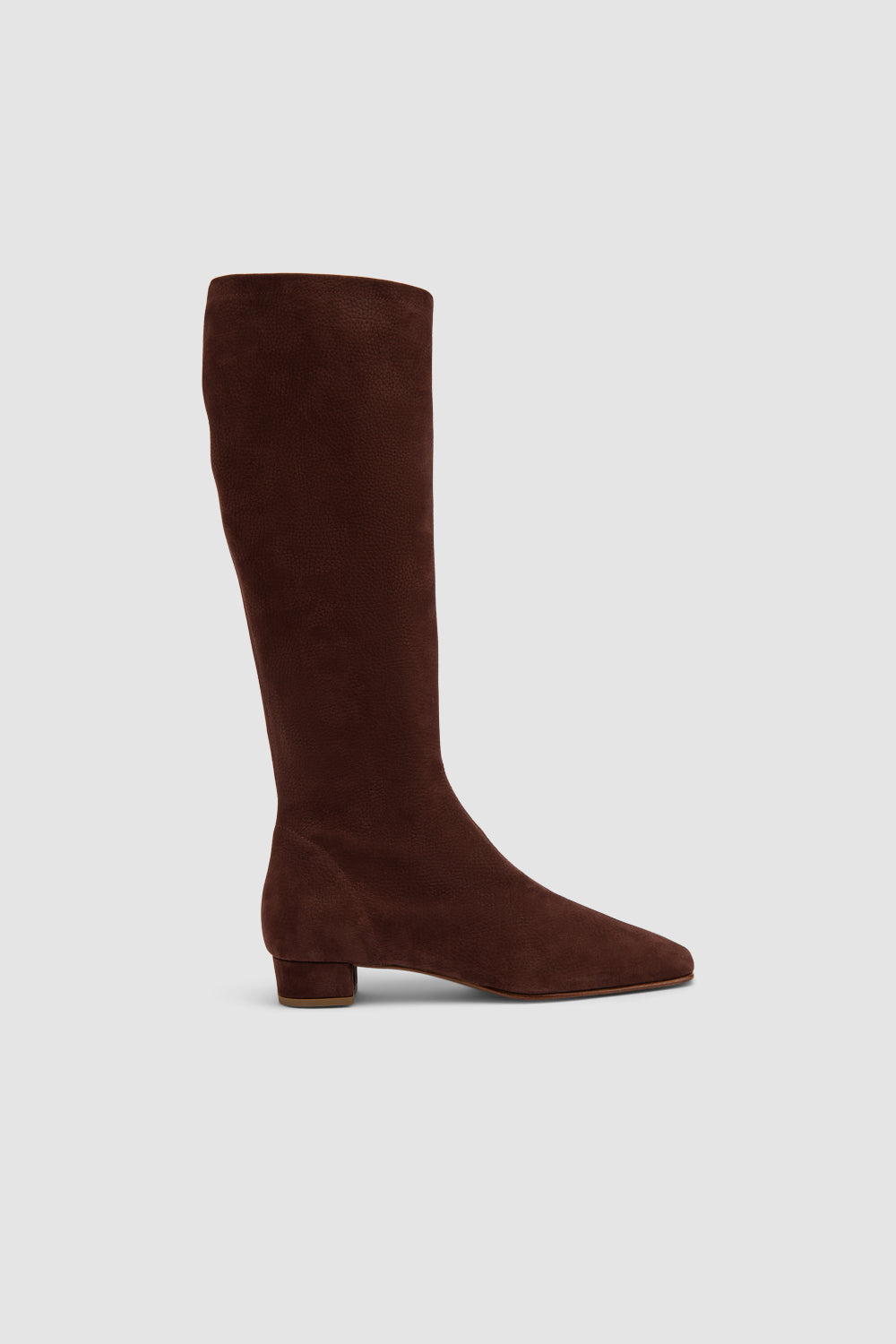 Women's brown knee-high square-toe boots