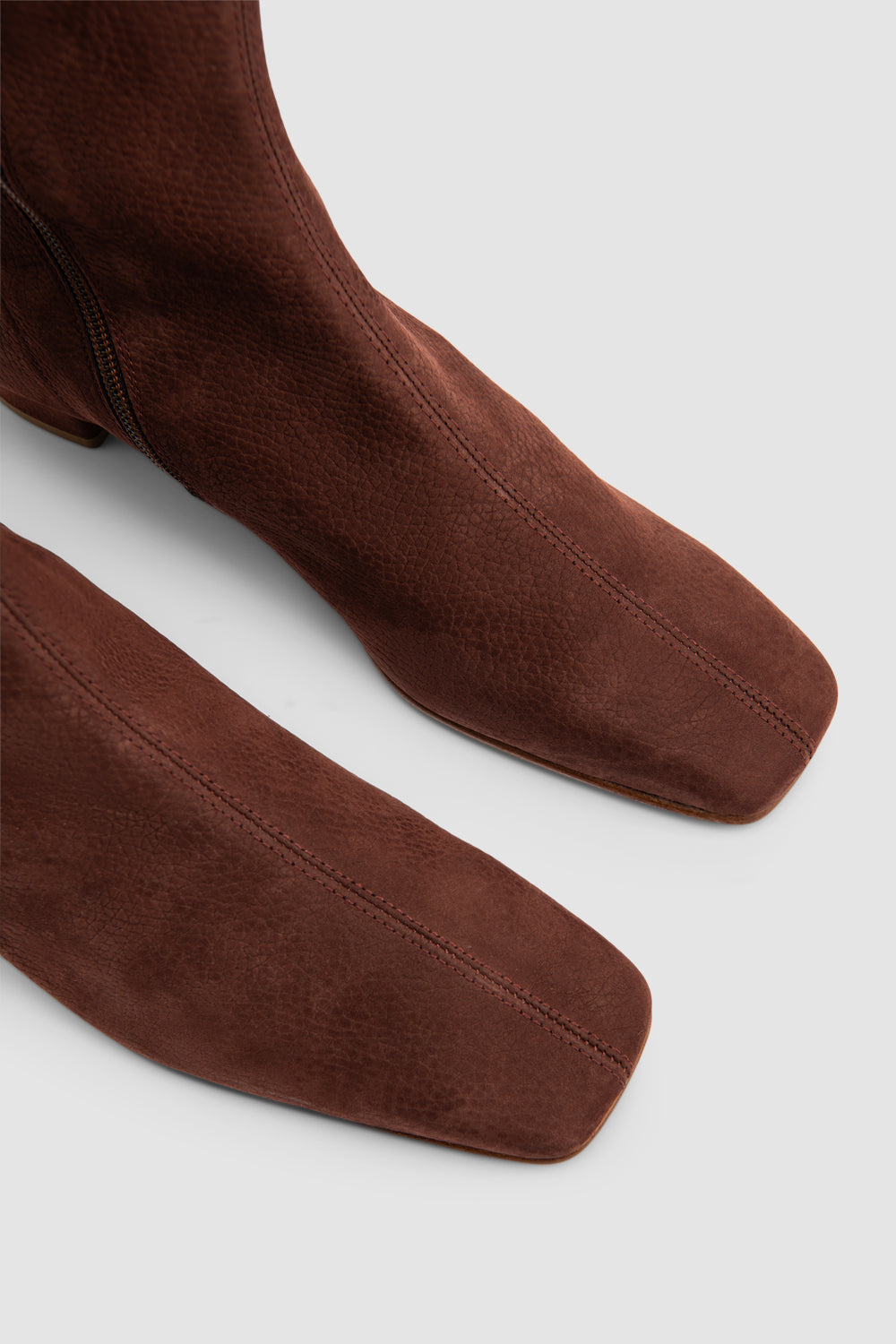Women's brown knee-high square-toe boots