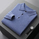 Men's long-sleeve three-button knit polo sweater
