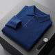 Men's knit polo sweater with collar and button placket