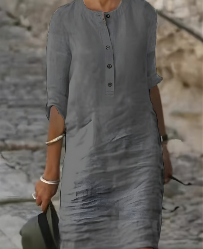 Elara Button Casual Dress 1