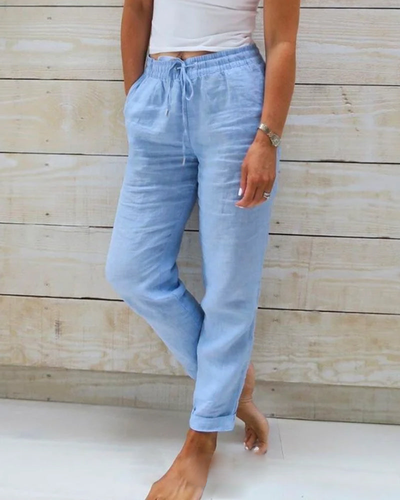 Elara Linen Pants Women 0