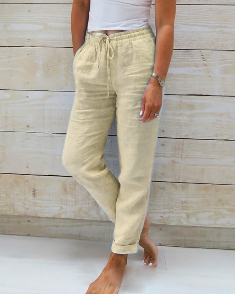 Elara Linen Pants Women 1