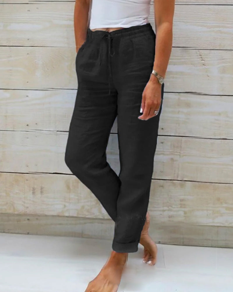 Elara Linen Pants Women 3